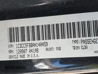 2010 Chrysler Sebring Limited with VIN 1C3CC5FB8AN140459, listed as a IAAI auction lot 41657740 with 199,682 mi miles and . Bid and sale history available at DreamBid. Image 9.