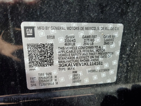 2019 GMC Terrain SLT with VIN 3GKALVEV1KL114161, listed as a Copart auction lot 76381154 with 35,638 mi miles and Salvage Title. Bid and sale history available at carsss.com. Image 13.