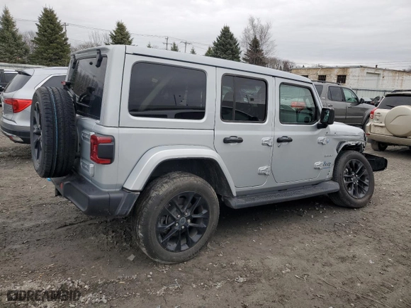 2024 Jeep Wrangler 4xe Sahara with VIN 1C4RJXP69RW162663, listed as a Copart auction lot 50141385 with 7,156 mi miles and Salvage Title. Bid and sale history available at carsss.com. Image 3.