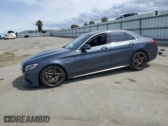 2016 Mercedes-Benz C 63 S AMG with VIN 55SWF8HBXGU104566, listed as a Copart auction lot 51460175 with 57,051 mi miles and Salvage title. Bid and sale history available at DreamBid. Image 1.