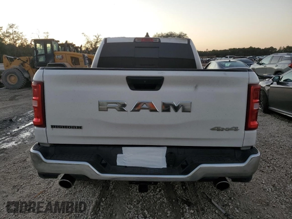 2025 Ram 1500 Big Horn with VIN 1C6SRFFPXSN583907, listed as a Copart auction lot 87313124 with 0 mi miles and Non Repairable. Bid and sale history available at carsss.com. Image 6.