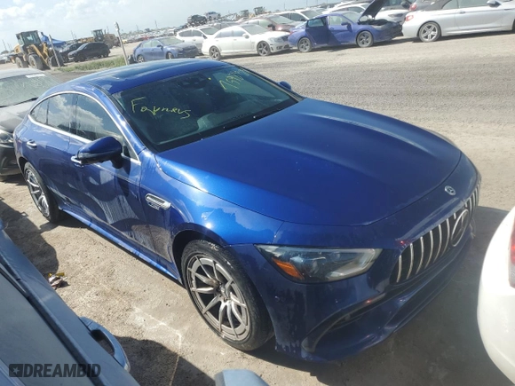 2019 Mercedes-Benz AMG GT with VIN WDD7X6BB0KA005990, listed as a Copart auction lot 75984984 with 56,442 mi miles and Non Repairable. Bid and sale history available at carsss.com. Image 4.