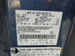 2014 Ford F-150 XL with VIN 1FTFW1ET0EKG53523, listed as a Copart auction lot 85695274 with 179,882 mi miles and Salvage Title. Bid and sale history available at carsss.com. Image 14.