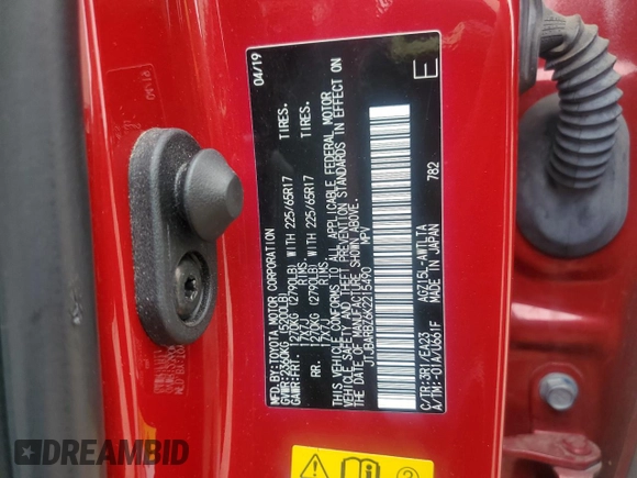 2019 Lexus NX 300 with VIN JTJBARBZ6K2215490, listed as a Copart auction lot 67348245 with 59,622 mi miles and Clean title. Bid and sale history available at DreamBid. Image 14.