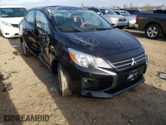 2021 Mitsubishi Mirage ES with VIN ML32FUFJ9MHF06826, listed as a Copart auction lot 66258671 with 2,386 mi miles and Salvage title. Bid and sale history available at DreamBid. Image 1.