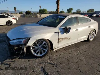 2021 Audi A5 Sportback Premium Plus with VIN WAUCBCF5XMA006932, listed as a Copart auction lot 77626954 with 47,553 mi miles and Salvage Title. Bid and sale history available at carsss.com. Image 1.