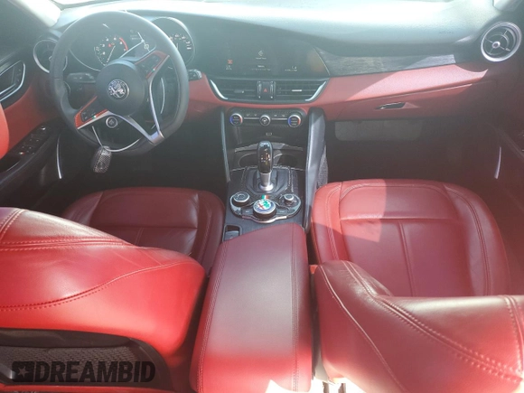 2019 Alfa Romeo Giulia Sport with VIN ZARFAMAN5K7599504, listed as a Copart auction lot 48114655 with 87,155 mi miles and Salvage title. Bid and sale history available at DreamBid. Image 8.
