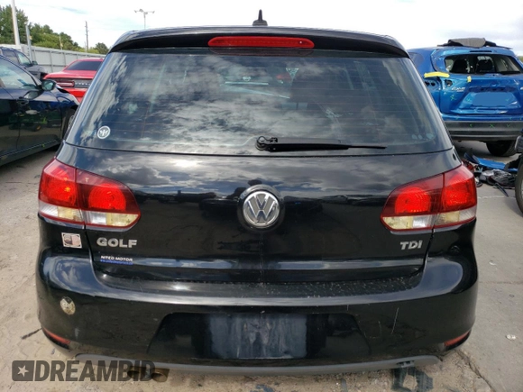 2012 Volkswagen Golf TDI with VIN WVWNM7AJ9CW148367, listed as a Copart auction lot 69002904 with 77,987 mi miles and Salvage title. Bid and sale history available at DreamBid. Image 6.
