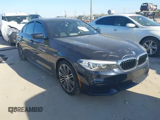 2019 BMW 5 Series 530e iPerformance with VIN WBAJA9C58KB393229, listed as a IAAI auction lot 41138496 with 87,121 mi miles. Bid and sale history available at carsss.com. Image 1.