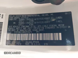2021 Toyota Sienna XLE z VIN 5TDYRKEC6MS055675, wystawiony jako IAAI lot #42044563 z przebiegiem 7 470 mil mil oraz . Historia ofert i sprzedaży dostępna na DreamBid. Obrazek 9.