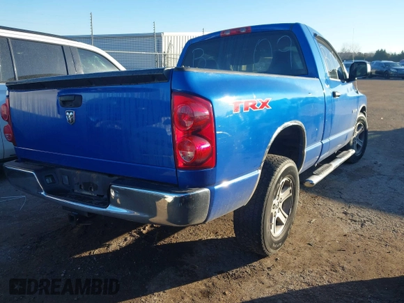 2008 Dodge 1500 ST with VIN 1D7HA16K08J195026, listed as a IAAI auction lot 41185748 with 123,171 mi miles and . Bid and sale history available at DreamBid. Image 4.