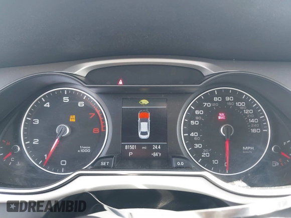 2016 Audi A4 Premium with VIN WAUAFAFL0GN016185, listed as a IAAI auction lot 41691573 with 81,501 mi miles. Bid and sale history available at carsss.com. Image 7.
