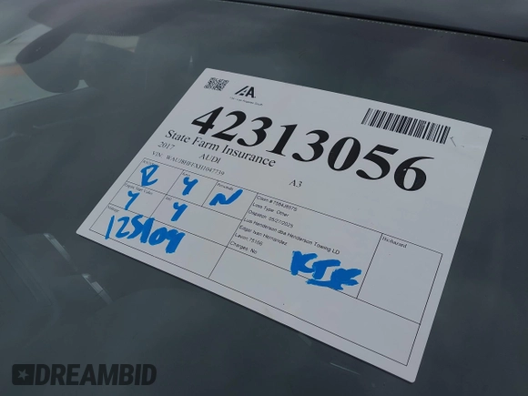 2017 Audi A3 z VIN WAUJ8HFFXH1047739, wystawiony jako IAAI lot #42313056 z przebiegiem 125 104 mil mil oraz . Historia ofert i sprzedaży dostępna na DreamBid. Obrazek 17.