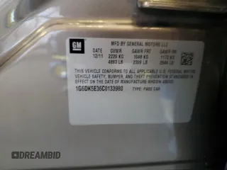 2012 Cadillac CTS Performance with VIN 1G6DK5E36C0133980, listed as a Copart auction lot 46548845 with Not Provided miles and Salvage Title. Bid and sale history available at DreamBid. Image 12.