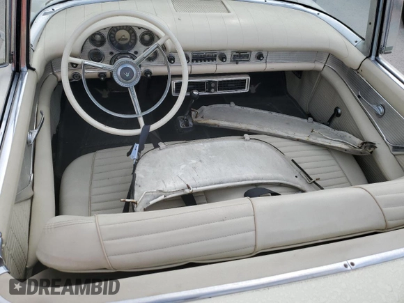 1957 Ford Thunderbird with VIN C7FH382576, listed as a Copart auction lot 75124844 with 22,465 mi miles and Salvage Title. Bid and sale history available at DreamBid. Image 8.