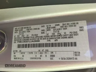 2020 Ford Escape SE z VIN 1FMCU9G61LUA29080, wystawiony jako IAAI lot #37583062 z przebiegiem Nie podano mil oraz . Historia ofert i sprzedaży dostępna na DreamBid. Obrazek 9.