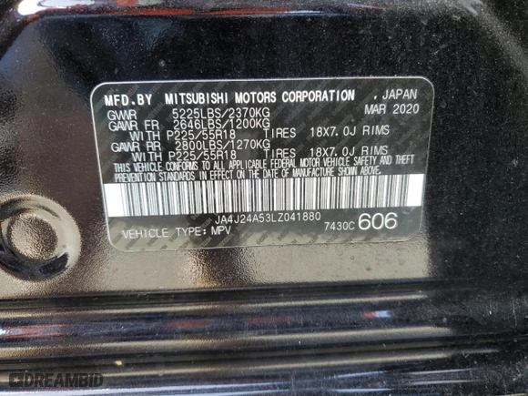 2020 Mitsubishi Outlander PHEV SEL with VIN JA4J24A53LZ041880, listed as a Copart auction lot 76172623 with 41,647 mi miles. Bid and sale history available at carsss.com. Image 13.