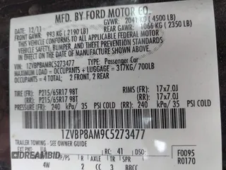 2012 Ford Mustang Premium с VIN 1ZVBP8AM9C5273477, выставлен на аукционе IAAI как лот 42795526 с пробегом 111 438 миль миль и . История ставок и продаж доступна на DreamBid. Изображение 9.