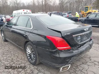 2018 Genesis G90 3.3T Premium with VIN KMHG34JA7JU041008, listed as a IAAI auction lot 41719369 with 146,874 mi miles. Bid and sale history available at carsss.com. Image 3.