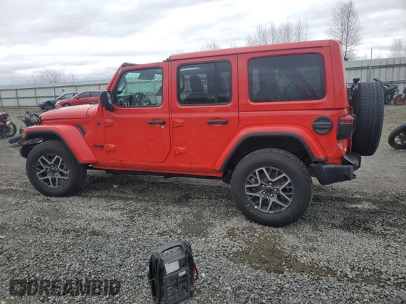 2025 Jeep Wrangler Sahara with VIN 1C4PJXEN0SW506260, listed as a Copart auction lot 46349375 with 2,824 mi miles and Clean Title. Bid and sale history available at DreamBid. Image 2.
