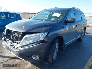 2014 Nissan Pathfinder S with VIN 5N1AR2MM9EC712348, listed as a IAAI auction lot 41481187 with 150,360 mi miles. Bid and sale history available at carsss.com. Image 2.