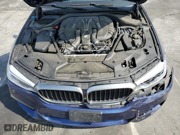 2019 BMW 5 Series M550i xDrive with VIN WBAJB9C51KB464722, listed as a Copart auction lot 53575135 with 70,187 mi miles and Salvage title. Bid and sale history available at DreamBid. Image 11.