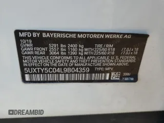 2020 BMW X3 xDrive30i z VIN 5UXTY5C04L9B04359, wystawiony jako Copart lot #58170065 z przebiegiem Nie podano mil oraz Szkoda całkowita • Salvage title. Historia ofert i sprzedaży dostępna na DreamBid. Obrazek 13.