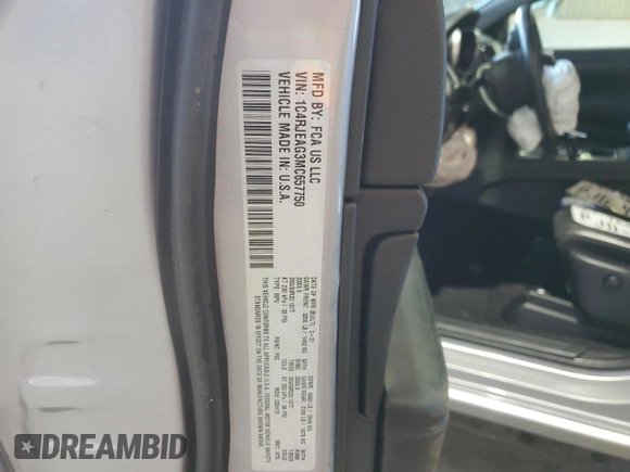 2021 Jeep Grand Cherokee Laredo X with VIN 1C4RJEAG3MC657750, listed as a Copart auction lot 51241965 with 31,314 mi miles and Salvage title. Bid and sale history available at DreamBid. Image 15.