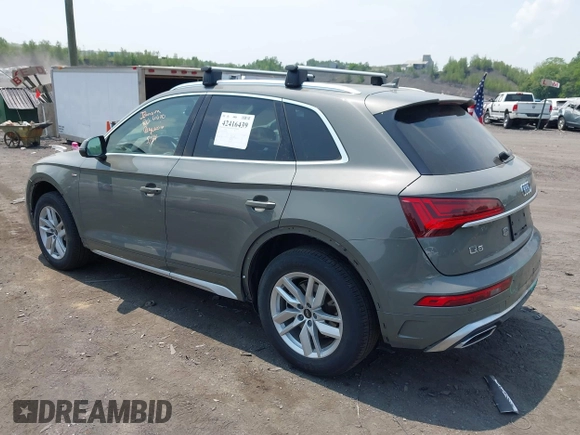 2023 Audi Q5 S line Premium with VIN WA1GAAFY5P2012863, listed as a IAAI auction lot 42416439 with 64,707 mi miles and . Bid and sale history available at DreamBid. Image 3.