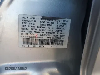 2013 Honda Fit with VIN JHMGE8H31DC036859, listed as a Copart auction lot 87079274 with 112,160 mi miles and Salvage Title. Bid and sale history available at carsss.com. Image 13.