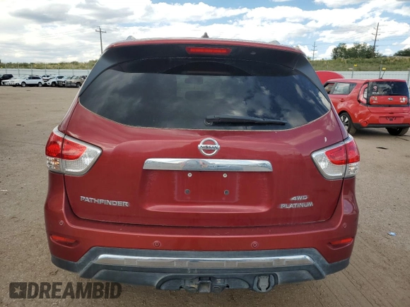 2016 Nissan Pathfinder Platinum with VIN 5N1AR2MM1GC616054, listed as a Copart auction lot 70506944 with 97,532 mi miles and Salvage title. Bid and sale history available at DreamBid. Image 6.