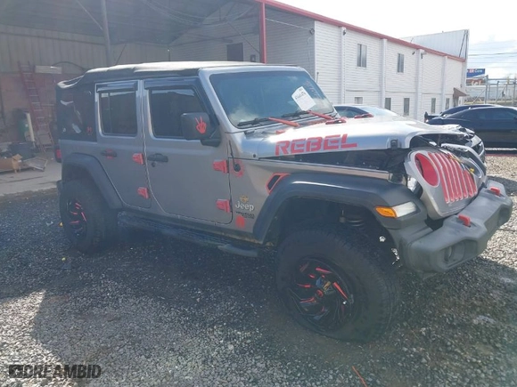 2018 Jeep Wrangler Unlimited Sport S with VIN 1C4HJXDG0JW250952, listed as a IAAI auction lot 41641476 with 117,284 mi miles. Bid and sale history available at carsss.com. Image 1.