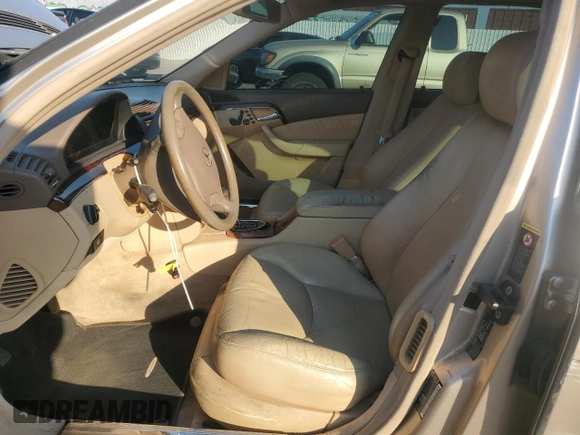 2003 Mercedes-Benz S-Class 5.0L with VIN WDBNG75J93A367679, listed as a Copart auction lot 87928575 with 163,058 mi miles and Salvage Title. Bid and sale history available at carsss.com. Image 7.