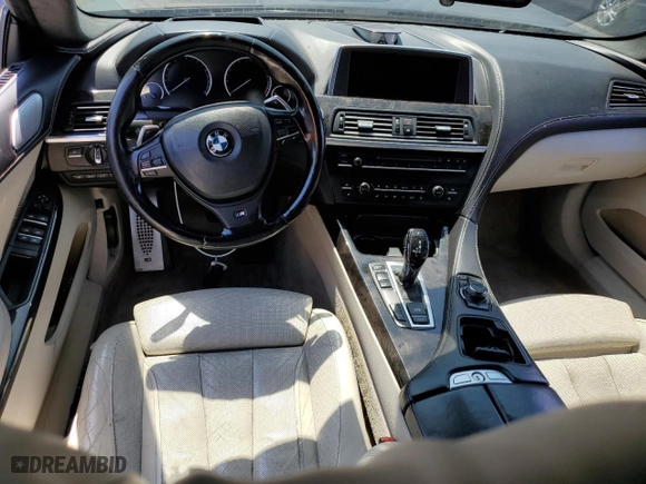 2014 BMW 6 Series 650i with VIN WBA6B2C5XED128959, listed as a Copart auction lot 61125664 with 0 mi miles and Salvage Title. Bid and sale history available at carsss.com. Image 8.
