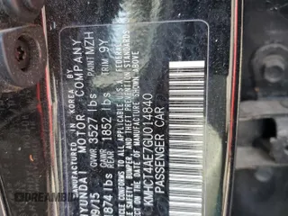 2016 Hyundai Accent SE with VIN KMHCT4AE7GU014840, listed as a Copart auction lot 45458963 with 85,133 mi miles. Bid and sale history available at carsss.com. Image 12.