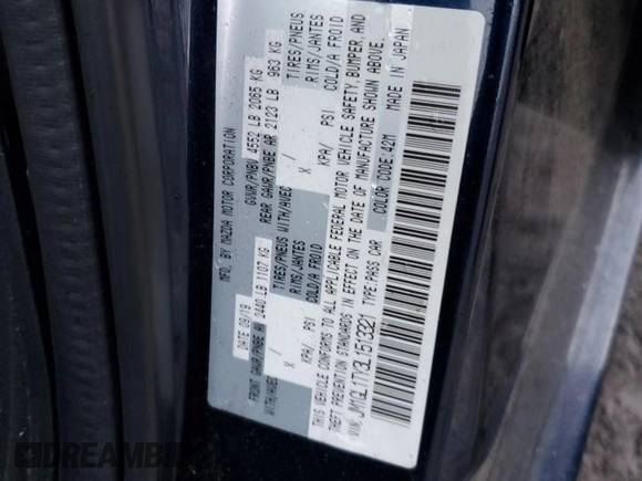 2020 Mazda 6 Grand Touring with VIN JM1GL1TY3L1513321, listed as a Copart auction lot 86398054 with 57,407 mi miles and Salvage Title. Bid and sale history available at DreamBid. Image 12.