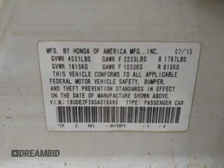 2016 Acura ILX with VIN 19UDE2F3XGA016695, listed as a IAAI auction lot 42632444 with 157,219 mi miles and . Bid and sale history available at DreamBid. Image 9.