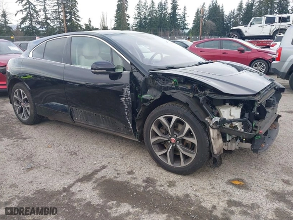 2019 Jaguar I-PACE HSE with VIN SADHD2S11K1F75415, listed as a IAAI auction lot 41037733 with 58573 miles. Bid and sale history available at carsss.com. Image 1.