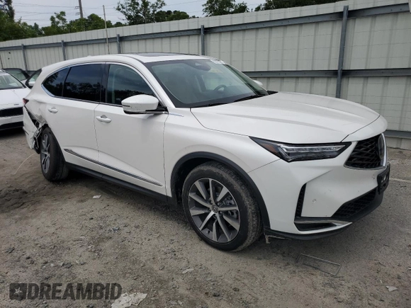 2025 Acura MDX Technology with VIN 5J8YD9H42SL002323, listed as a Copart auction lot 58793985 with 11,133 mi miles and Salvage title. Bid and sale history available at DreamBid. Image 4.