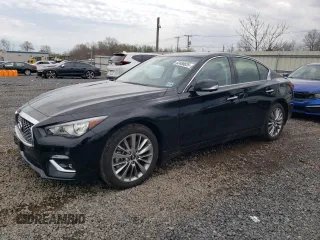 2024 Infiniti Q50 Luxe with VIN JN1EV7BR8RM630482, listed as a Copart auction lot 52488635 with 8,415 mi miles and Salvage title. Bid and sale history available at DreamBid. Image 1.