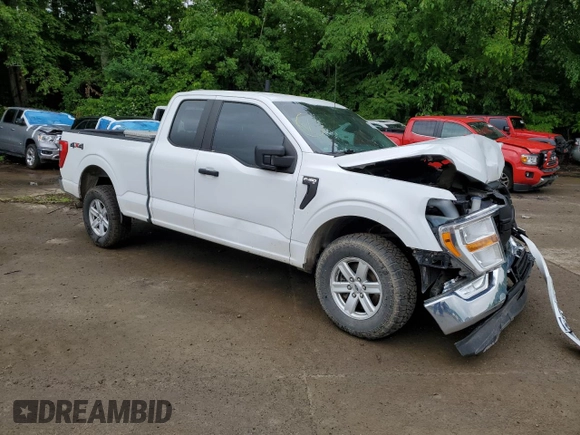 2021 Ford F-150 XL with VIN 1FTFX1E51MFC05216, listed as a Copart auction lot 56571785 with 94,584 mi miles and Salvage title. Bid and sale history available at DreamBid. Image 4.