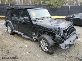 2019 Jeep Wrangler Unlimited Sport with VIN 1C4HJXDG4KW538961, listed as a Copart auction lot 44018655 with 53,478 mi miles and Salvage Title. Bid and sale history available at carsss.com. Image 4.