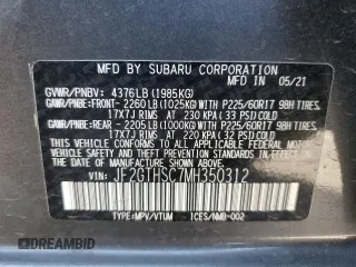 2021 Subaru Crosstrek Special Sports с VIN JF2GTHSC7MH350312, выставлен на аукционе Copart как лот 50333235 с пробегом 15 972 миль миль и Списание • Salvage title. История ставок и продаж доступна на DreamBid. Изображение 15.