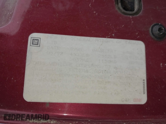 1992 Buick Regal с VIN 2G4WD54L9N1485567, выставлен на аукционе IAAI как лот 42341183 с пробегом 174 915 миль миль и . История ставок и продаж доступна на DreamBid. Изображение 9.