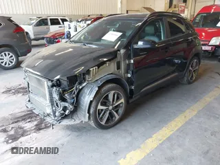 2019 Hyundai Kona Limited with VIN KM8K33A5XKU344471, listed as a IAAI auction lot 42360060 with 66,099 mi miles and . Bid and sale history available at DreamBid. Image 2.
