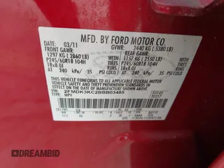 2011 Ford Edge Limited with VIN 2FMDK3KC2BBB03485, listed as a IAAI auction lot 41326162 with 223,607 mi miles. Bid and sale history available at carsss.com. Image 9.