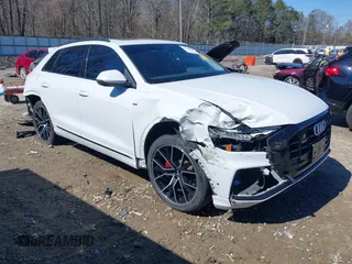 2019 Audi Q8 Prestige with VIN WA1FVAF12KD038238, listed as a IAAI auction lot 41740092 with 55,699 mi miles. Bid and sale history available at carsss.com. Image 1.