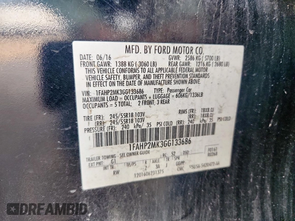 2016 Ford Police Interceptor z VIN 1FAHP2MK3GG133686, wystawiony jako Copart lot #58904495 z przebiegiem 86 256 mil mil oraz Szkoda całkowita • Salvage title. Historia ofert i sprzedaży dostępna na DreamBid. Obrazek 12.