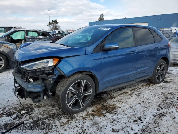 2021 Ford Edge ST z VIN 2FMPK4AP1MBA53186, wystawiony jako Copart lot #42203245 z przebiegiem 43 300 mil mil oraz Szkoda całkowita • Salvage title. Historia ofert i sprzedaży dostępna na DreamBid. Obrazek 1.