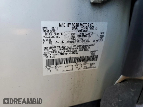 2011 Ford Explorer z VIN 1FMHK8B80BGA67623, wystawiony jako Copart lot #79661934 z przebiegiem 108 830 mil mil oraz Szkoda całkowita • Salvage title. Historia ofert i sprzedaży dostępna na DreamBid. Obrazek 13.